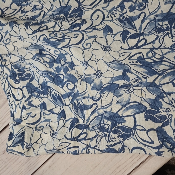 JM Collection Blue and White Linen Skirt Size 18w - Picture 8 of 13